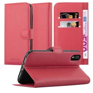 Cadorabo, Hülle für Apple iPhone XR Standfunktion, Kartenfach, Cadorabo - Hülle für Apple iPhone XR Standfunktion, Kartenfach, Rot