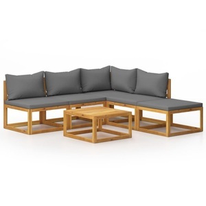 vidaXL, vidaXL 6-tlg. Garten-Lounge-Set mit Auflagen Massivholz Akazie, 