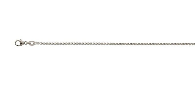 MUAU Schmuck, Collier Zopf Weissgold 750, 1.7mm, 42cm Unisex Silber 42cm, MUAU Schmuck - Collier Zopf Weissgold 750, 1.7mm, 42cm, Weiss