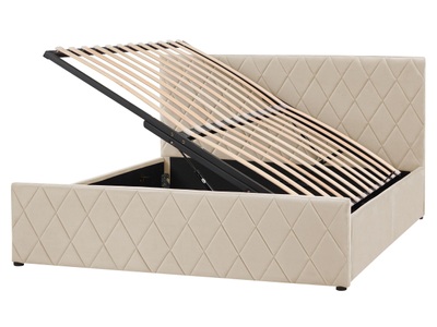 Beliani, Bett mit Lattenrost aus Samtstoff Modern ROCHEFORT Bett mit Lattenrost aus Samtstoff Modern ROCHEFORT