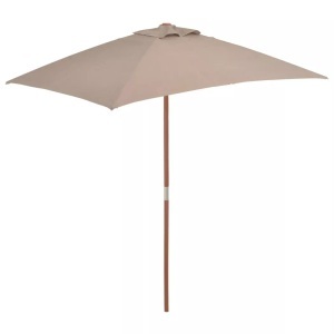 Diverse Hardware, Sonnenschirm mit Holzmast 150 x 200 cm Taupe, VidaXL - Sonnenschirm, One Size, Beige
