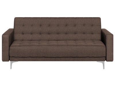 Beliani, Beliani 3-Sitzer Sofa Polsterbezug dunkelbraun ABERDEEN, Beliani - 3 Sitzer Sofa aus Polyester Retro ABERDEEN, One Size, Erdbraun
