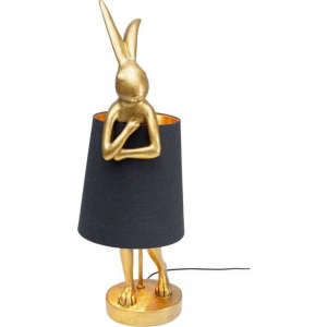 Kare Design, Tischleuchte Animal Rabbit gold 68, Tischleuchte Animal Rabbit gold schwarz 68