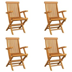 vidaXL, vidaXL Klappbare Gartenstühle 4 Stk. Massivholz Teak