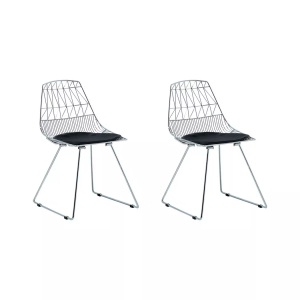 Beliani, Beliani Stuhl silber 2er Set HARLAN, Beliani - Esszimmerstuhl 2er Set aus Stahl Industriell HARLAN, One Size, Antikes Silber