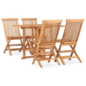 vidaXL, vidaXL 5-tlg. Garten-Essgruppe Klappbar Massivholz Teak, 
