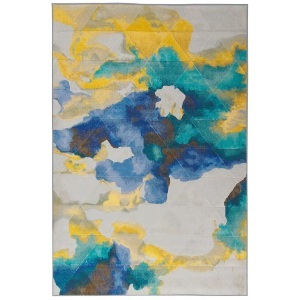 Beliani, Beliani Teppich bunt 160 x 230 cm Kurzflor CEYHAN, Beliani - Teppich aus Polyester Modern CEYHAN, 160X230CM, Nachtblau