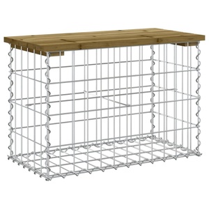 vidaXL, vidaXL Gartenbank aus Gabionen 63x31,5x42 cm Kiefernholz Imprägniert, vidaXL Gartenbank aus Gabionen 63x31,5x42 cm Kiefernholz Imprägniert
