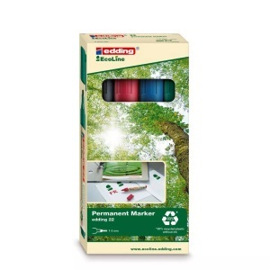 edding, EDDING Permanent Marker 22 1.0-5.0mm 22-e4 4-farbig ass., Edding 22, Permanent Marker, 1.5-3mm, 4-22-4, (4-farbig assortiert)