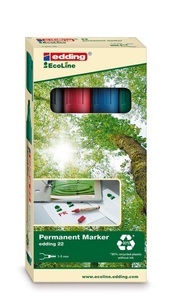 edding, EDDING Permanent Marker 22 1.0-5.0mm 22-e4 4-farbig ass., Edding 22, Permanent Marker, 1.5-3mm, 4-22-4, (4-farbig assortiert)