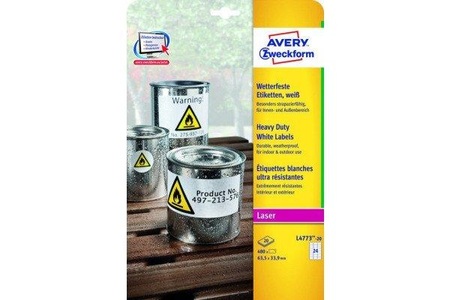 ZWECKFORM, Zweckform L4473-20 Etiketten 63.5X33.9Mm 480Pcs - (Weiss), Avery Zweckform Etiketten, 63,5mm x 33,9mm, Folie, wetterfest, L4773-20