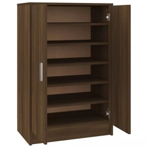 vidaXL, vidaXL Schuhschrank Braun Eichen-Optik 60x35x70 cm Holzwerkstoff, vidaXL Schuhschrank Braun Eichen-Optik 60x35x70 cm Holzwerkstoff
