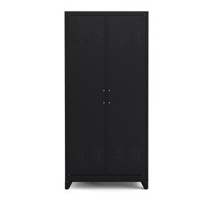 LA REDOUTE INTERIEURS, Metallschrank ''Hiba'', 2 Türen, US-Style, La Redoute Intérieurs - Kleiderschrank Hiba mit 2 Türen, One Size, Schwarz
