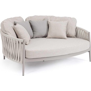 mutoni lifestyle, Daybed Jacinta mit Kissen hellgrau 160x145, Daybed Jacinta mit Kissen hellgrau 160x145