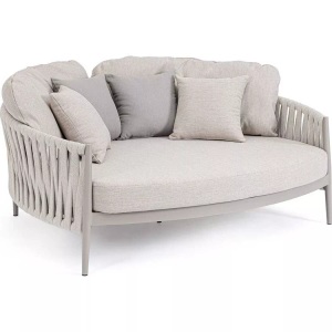 mutoni lifestyle, Daybed Jacinta mit Kissen hellgrau 160x145, Daybed Jacinta mit Kissen hellgrau 160x145