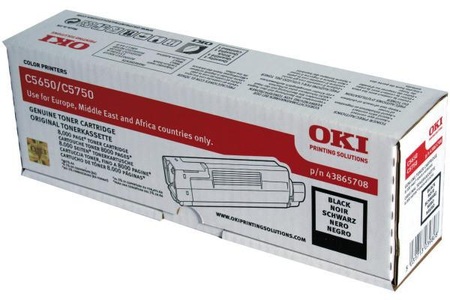 OKI, OKI 43865708 schwarz Tonerkassette, OKI - Toner schwarz 43865708 C5650/5750 8000 Seiten, One Size