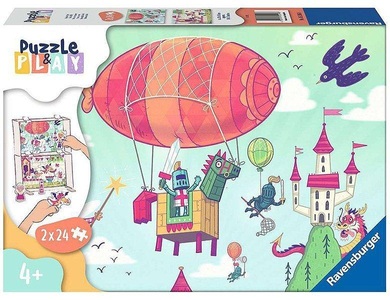 RAVENSBURGER SPIELEVERLAG, Puzzle&Play Ritterburg 2 (Puzzle), Puzzle PUZZLE&PLAY - RITTERBURG 2 2x24-teilig