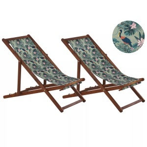 Beliani, Beliani Anzio Sonnenliege, Beliani - Liege aus Polyester Modern ANZIO, One Size, Braun Bunt