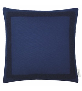 Tom Tailor, TOM TAILOR Kissenhülle »Case«, (1 St.), mit aufgesticktem Bouclé-Effektrahmen, Zierkissenbezug Case Blau Baumwolle/Polyester 45 cm 45 cm
