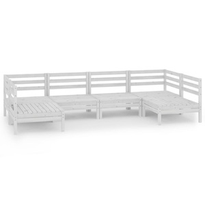 vidaXL, vidaXL 6-tlg. Garten-Lounge-Set Weiß Massivholz Kiefer