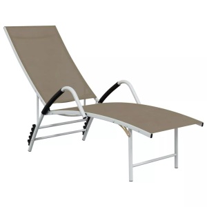 vidaXL, vidaXL Sonnenliege Textilene und Aluminium Taupe, vidaXL Sonnenliege Textilene und Aluminium Taupe