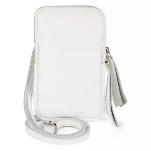 Only-bags.store, Only-bags.store - Handy-Umhängetasche aus Leder mit genarbter Oberfläche, Reißverschluss, Mini-Tasche echtem Leder, für Herren, Offwhite, Only-bags.store - Handy-Umhängetasche aus Leder mit genarbter Oberfläche, Reißverschluss, Mini-Tasche echtem Leder, für Herren, Offwhite