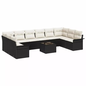 vidaXL, VidaXL - Garten-sofa poly-rattan, One Size, Schwarz