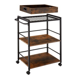 TecTake, Servierwagen Worcester 65x41,5x87cm Unisex Braun Medium ONE SIZE, 