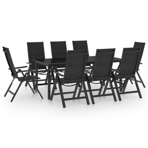 vidaXL, vidaXL 9-tlg. Garten-Essgruppe Aluminium Anthrazit