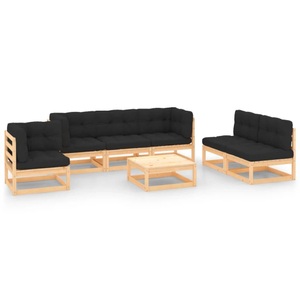 vidaXL, vidaXL 7-tlg. Garten-Lounge-Set mit Kissen Massivholz Kiefer, vidaXL 7-tlg. Garten-Lounge-Set mit Kissen Massivholz Kiefer