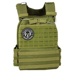 Gladiatorfit, GladiatorFit Gewichtsweste mit Plakette : Militärgrün 1.5 KG Gewichtsweste, GladiatorFit - Tactical Weighted Vest