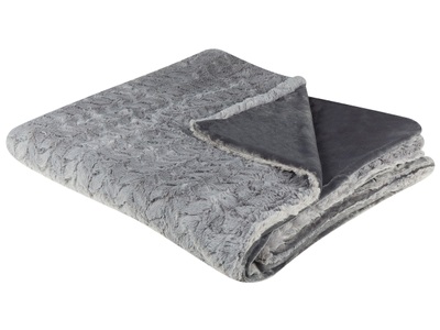 Beliani, Kuscheldecke aus Polyester SARASWATI Kuscheldecke aus Polyester SARASWATI, Beliani - Kuscheldecke aus Polyester SARASWATI, One Size, Rauch