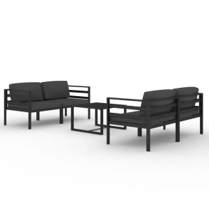 vidaXL, vidaXL 5-tlg. Garten-Lounge-Set mit Kissen Aluminium Anthrazit