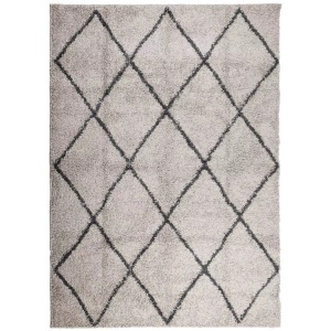 vidaXL, vidaXL Shaggy-Teppich Hochflor Modern Beige Anthrazit 200x280 cm