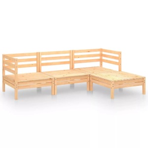 vidaXL, vidaXL 4-tlg. Garten-Lounge-Set Massivholz Kiefer