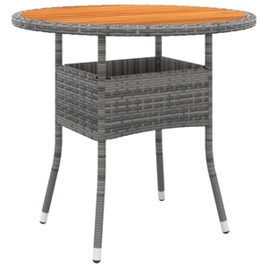 vidaXL, vidaXL Gartentisch Ø80x75 cm Akazienholz und Poly Rattan Grau
