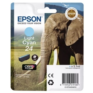 Epson, Epson T24 Tintenpatrone light cyan, Epson Tintenpatrone, hell-blau, T242540, (360 Seiten)