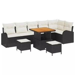 vidaXL, VidaXL - Garten-sofa poly-rattan, One Size, Schwarz