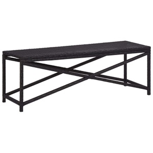 Diverse Hardware, Gartenbank 120 cm Poly Rattan Schwarz