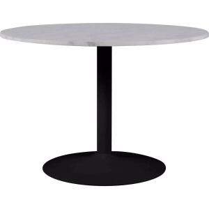 mutoni scandi, Esstisch Marble Marmor weiss rund 110x110, Livetastic Esstisch in metall, stein 110/110/75 cm , Tarifa -Trend- , Schwarz, Weiss , 110x75 cm , lackiert,Naturstein,Marmor , 001749055302
