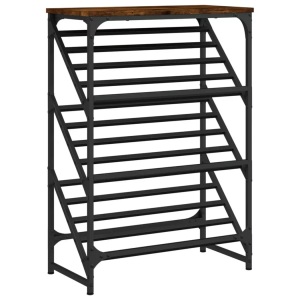 vidaXL, vidaXL Schuhregal Räuchereiche 60x30x85 cm Holzwerkstoff
