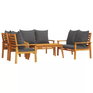 vidaXL, vidaXL 5-tlg. Garten-Lounge-Set mit Kissen Massivholz Akazie, vidaXL 5-tlg. Garten-Lounge-Set mit Kissen Massivholz Akazie