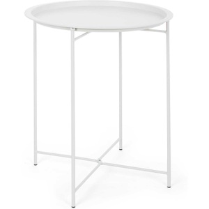 mutoni Garten Deluxe, Garten Beistelltisch Wissant rund 46x46 weiss, Garten Beistelltisch Wissant rund 46x46 weiss
