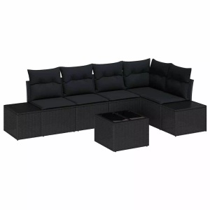 vidaXL, VidaXL - Outdoor-sofa poly-rattan, One Size, Schwarz
