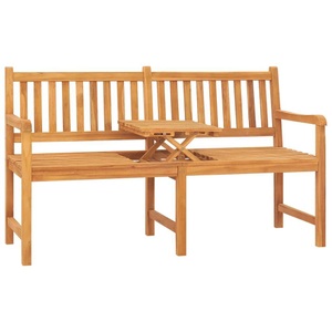 vidaXL, vidaXL 3-Sitzer Gartenbank mit Tisch 150 cm Teak Massivholz, vidaXL Gartenbank 3-Sitzer mit Tisch 150 cm Massivholz Teak