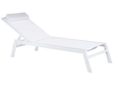 Beliani, Gartenliege Aluminium Textilbespannung w, Beliani - Liege aus Aluminium Industriell CATANIA, One Size, Weiss Bunt