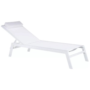 Beliani, Gartenliege Aluminium Textilbespannung w, Beliani - Liege aus Aluminium Industriell CATANIA, One Size, Weiss Bunt