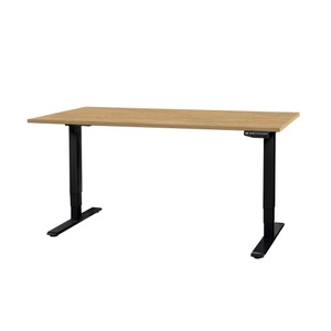 Contini, Contini höhenverstellbarer Bürotisch 1.6x0.8m Eiche Gestell Schwarz, Contini höhenverstellbarer Bürotisch 1.6x0.8m Eiche / Gestell Schwarz