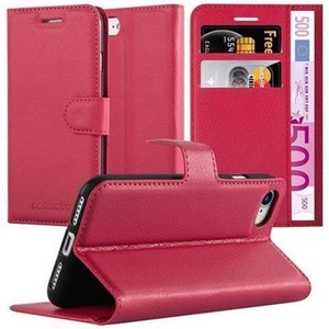 Cadorabo, Hülle für Apple iPhone 7 / 7S / 8 / SE 2020 Standfunktion, Kartenfach, Cadorabo - Hülle für Apple iPhone 7 / 7S 8 SE 2020 Standfunktion, Kartenfach, Rot