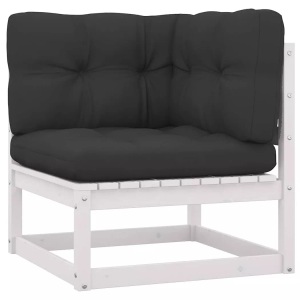 vidaXL, vidaXL Garten-Ecksofa mit Anthrazit Kissen Massivholz Kiefer